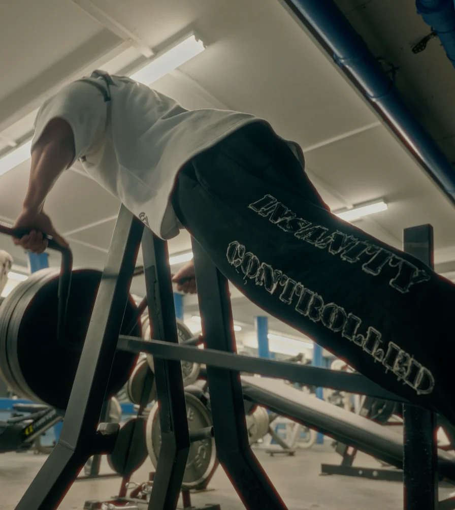 White on Black Heavyweight Distressed Sweatpants - Image 4